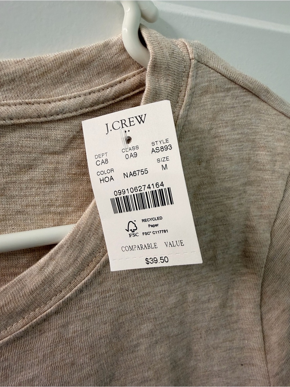 J. Crew Beige Girlfriend Tee - Picture 4 of 4